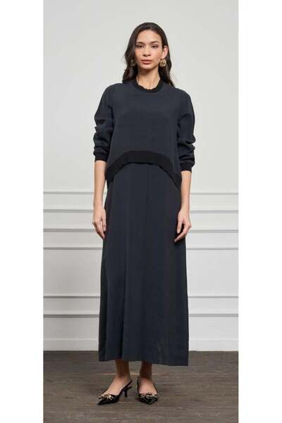 Nuss 2044 Siyah Elbise