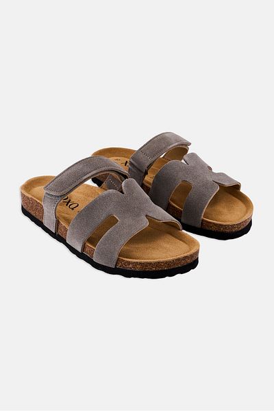 XOXO Women Slip On Sandals, Grey