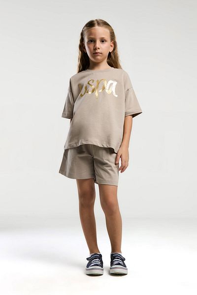 U.S. Polo Assn. 4-15 Years Old Licensed Us Polo Assn Girl's Suit-Sand