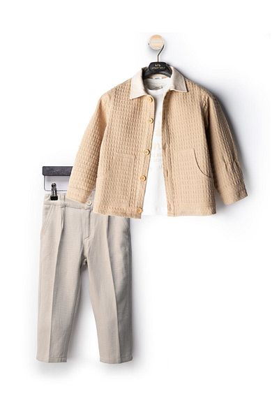 HAUSEkids 2-10 Years Cotto Roman Boy's 3-Piece Set-Caramel