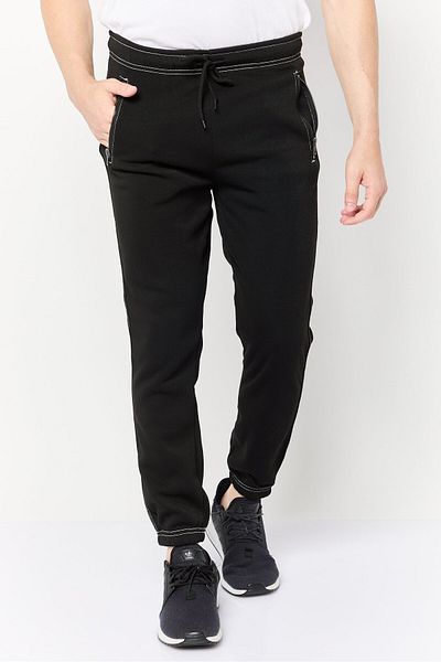 Brooklyn Men Relaxed Fit Plain Sweatpants, Black