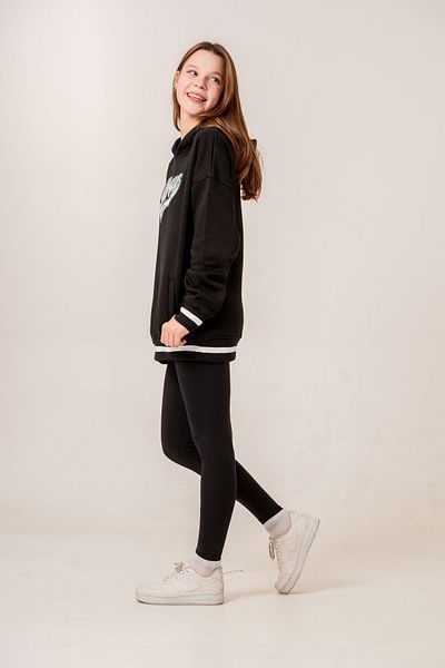 HAUSEkids Уникален суитшърт Strong Girl за 9-15 години - черен-