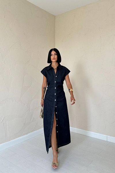 modaserdem Rochie albastră căptușită fără mâneci