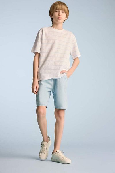 DeFacto Tricou cu mânecă scurtă cu dungi pentru băiat, sezon nou