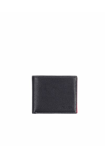 Aka Leather Black Red Men's Wallet 539 -2/8