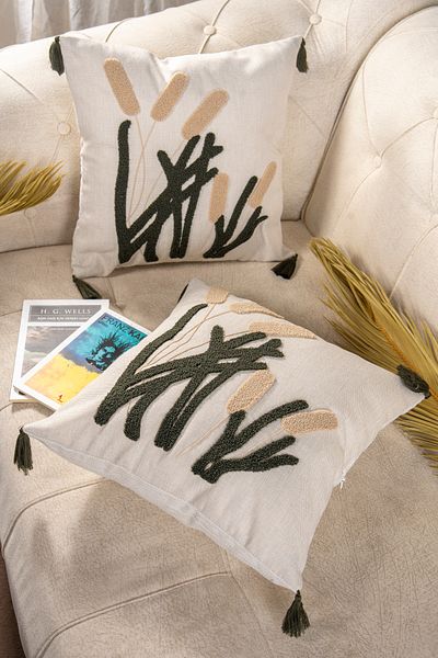 Bade Design 2-Piece Punch Embroidered Throw Pillow Cover Pillow Cover Highly Preferred