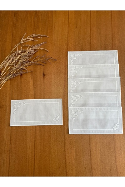 Smiling Home 6 bucăți lenjerie de culoare ecru Fate Model Husă tavă