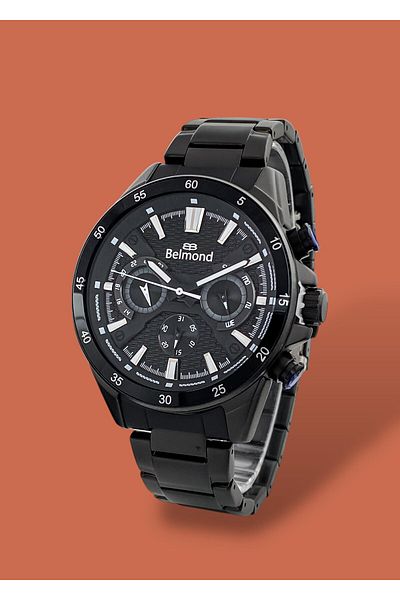 Belmond Original 2 Years Warranty Black Color Functions Active 5 Atm Waterproof Steel Cord Erkek Kol Saa