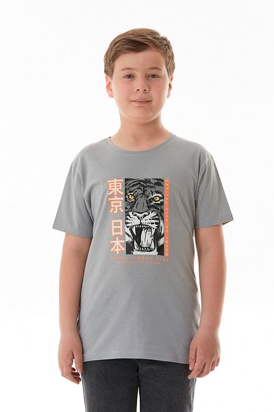 Fulla Moda Μπλουζάκι για αγόρι από 100% βαμβάκι Tiger printed