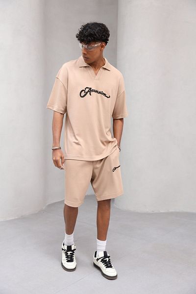 The Champ Clothing Ascension Printed Oversize 2 Thread Summer Men's Shorts Set