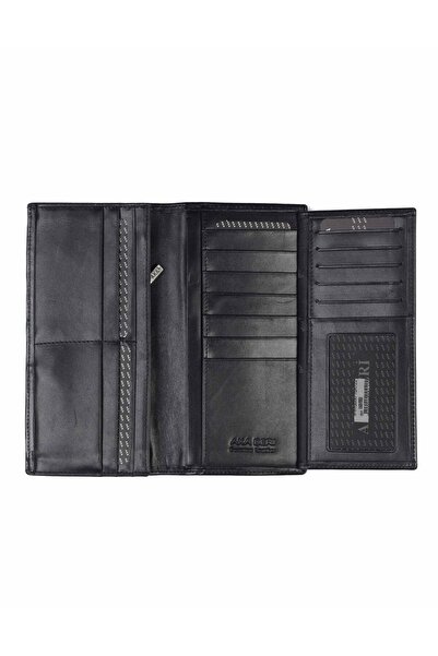 Aka Deri Black Leather Hand Wallet 812 1