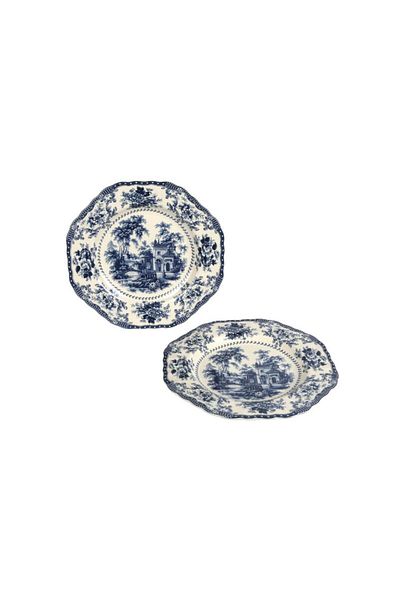 Lucky Art Florantıne Set of 6 Plates 27cm Blue