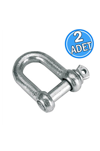 SomayStore Tekne Zincir Kilit Çelik Galvanizli 2 Adet 6 MM (1/4)