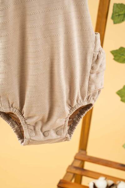 bombe Girl Boy Baby Kids Beige Salopet Jumpsuit 2 Piece Set Cotton Comfortable Trend Fashion Bottom Top Set