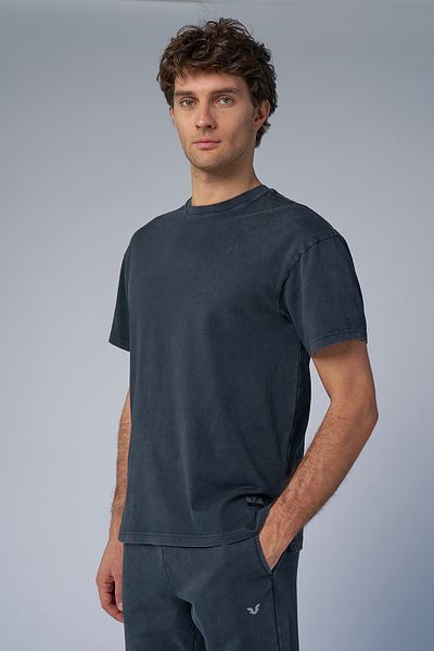 bilcee Unisex Ανθρακί Πλυμένο Oversize T-Shirt 3920