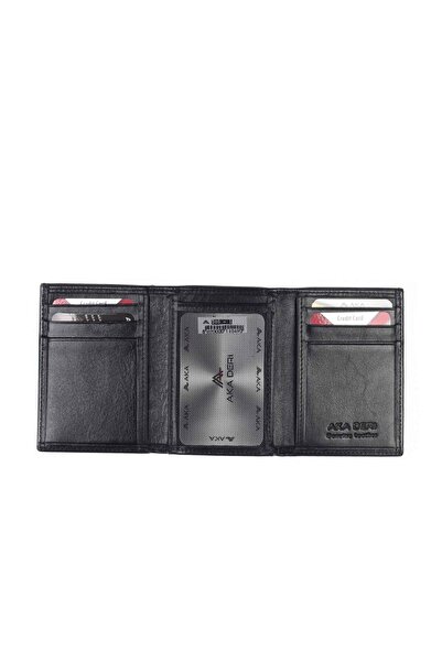 Aka Deri Black Leather Men's Wallet 505 -1