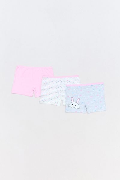Fulla Moda Μπόξερ για κορίτσια 3 τεμαχίων Rabbit printed