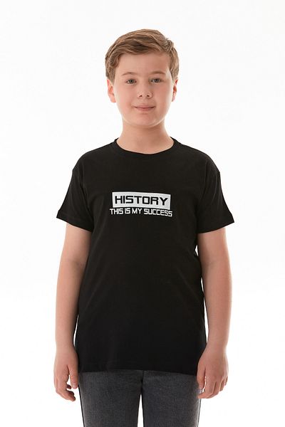 Fulla Moda 100% Cotton History Text Printed Boy's T-Shirt