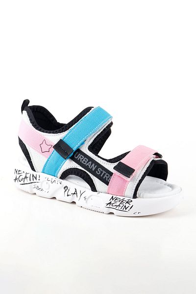 Süperland Girl's Genuine Leather Pink Sandals