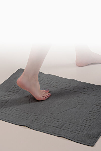 Isessia 3 Adet %100 Pamuk En Iyi Emici Ayak Havlusu : Konforlu Banyo Paspası 50x70cm Terra Antrasit Gri