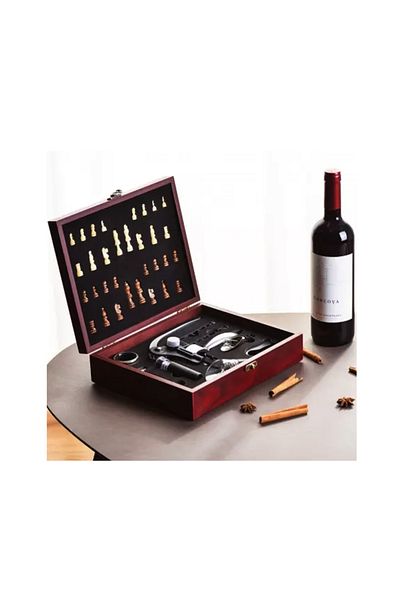 OEM Chess set and wine accessories, Deluxe box, easy to store, elegant, ideal for parties