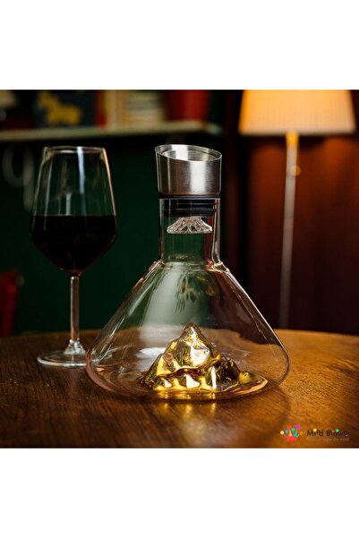 OEM Decanter set design Golden Mountain At the Top of the World, 1500 ml, premium glass