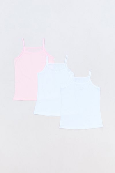Fulla Moda 3-Piece Girl's Undershirt with Heart Stone
