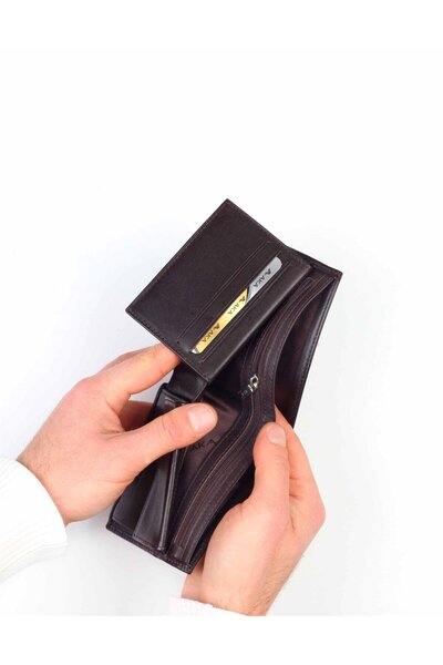 Aka Deri Men's Leather Wallet 537 -3 Brown