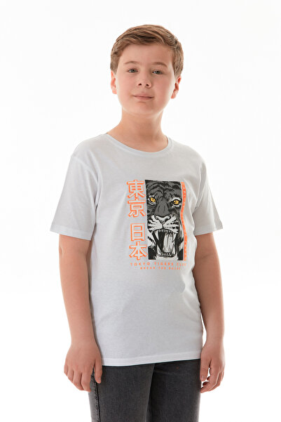 Fulla Moda Μπλουζάκι για αγόρι από 100% βαμβάκι Tiger printed