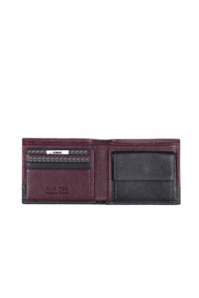 Aka Leather Claret Red Black Men's Wallet 534 -70/2