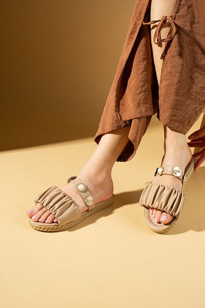 Pembe Potin Σανδάλια με παντόφλες με αγκράφα New Season Mink Comfortable Light Sole Daily