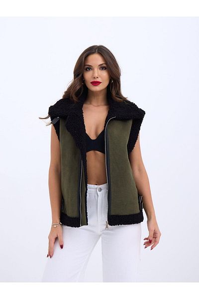 modaserdem Women's Vest-Khaki