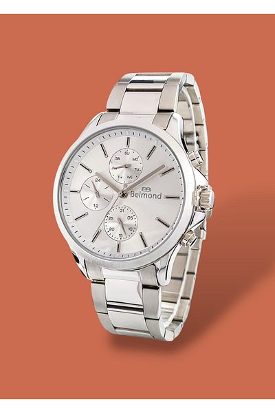 Belmond Original 2 Years Warranty Functions Active 5 Atm Waterproof Silver Color Steel Cord Erkek Kol Saa