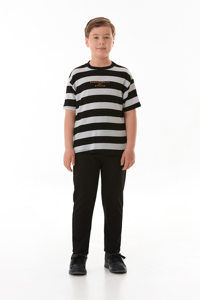 Fulla Moda Double Leg Boy's Trousers with Tie Waist