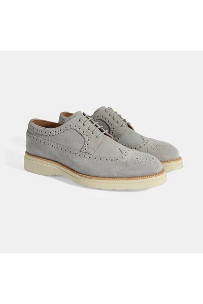 Desa Men's Gray Lace-Up Suede Casual Shoes