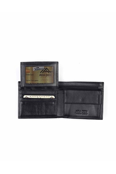 Aka Deri Men's Leather Black Wallet 537 -1