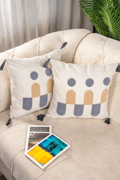 Bade Design 2-Piece Punch Embroidered Throw Pillow Cover Pillow Cover Highly Preferred