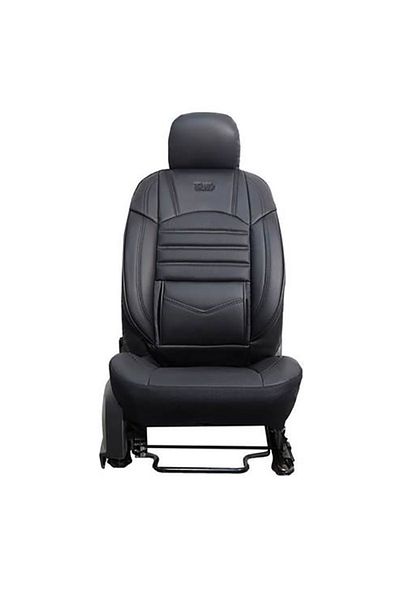 Deluxe Boss Set Huse Scaune Deluxe Boss, piele ecologica, negru, 11 piese