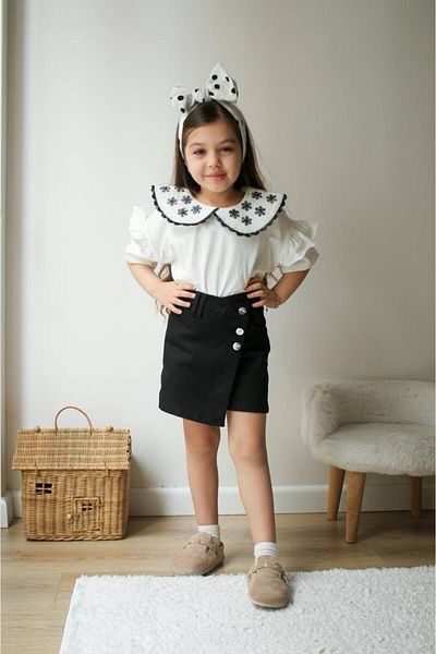 KOKOŞ BEBEK Girl's Suit with Shorts and Skirt