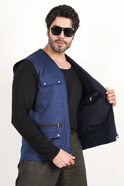 Reform Vestsummer Vest with Multi-Pocket Chest Pocket Zipper