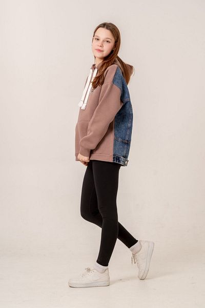 HAUSEkids Суитшърт за момиче Exactly Soddo за 9-15 години - Мока