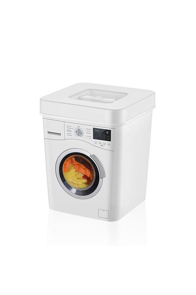 Ayshe Home Concept Detergent Box 3.5 Liter Capacity, Separate Storage Box for White and Colored Bathroom Organizer