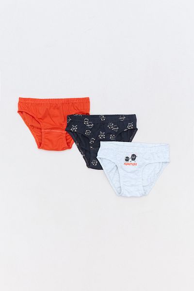 Fulla Moda Monster Printed 3-Piece Boy's Slip Panties