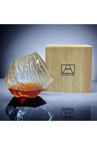 PDQ 101-200ml 1 Piece Cup Japan 3d Mountain Whiskey Glass Glacier Old Fashioned Whisky Rock Glasses Whis