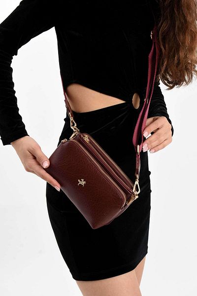 Getcho Geantă Prato pentru femei, roșu Claret, cu fermoar cu mai multe compartimente, model zilnic elegant cu curea reglabilă