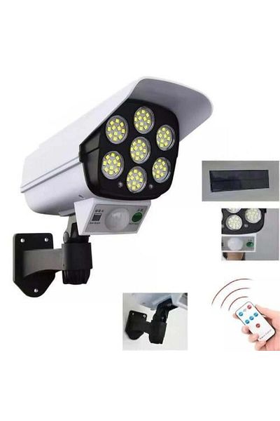 TAFASSELL Dummy Solar-Powered Motion Sensor Floodlight Camera Shape