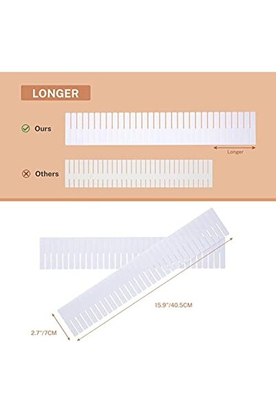 Generic 15PCS Adjustable Drawer Dividers for Clothes, Underwear, Makeup, Kitchen – 16" x 2.7" Organizers