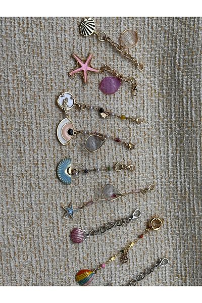 ODDA TASARIM ATÖLYESİ Silver Pink Sea Shell Bikini Charm Jewelry