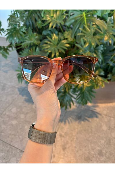 funeyes Efsun Light Coffee Honey Foam Color Angular Unisex Brown Glasses