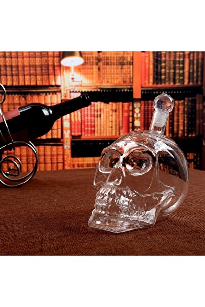 OEM Skull decanter, for Whiskey and other fine drinks, transparent, compact, 1000 ml
